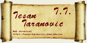 Tešan Taranović vizit kartica